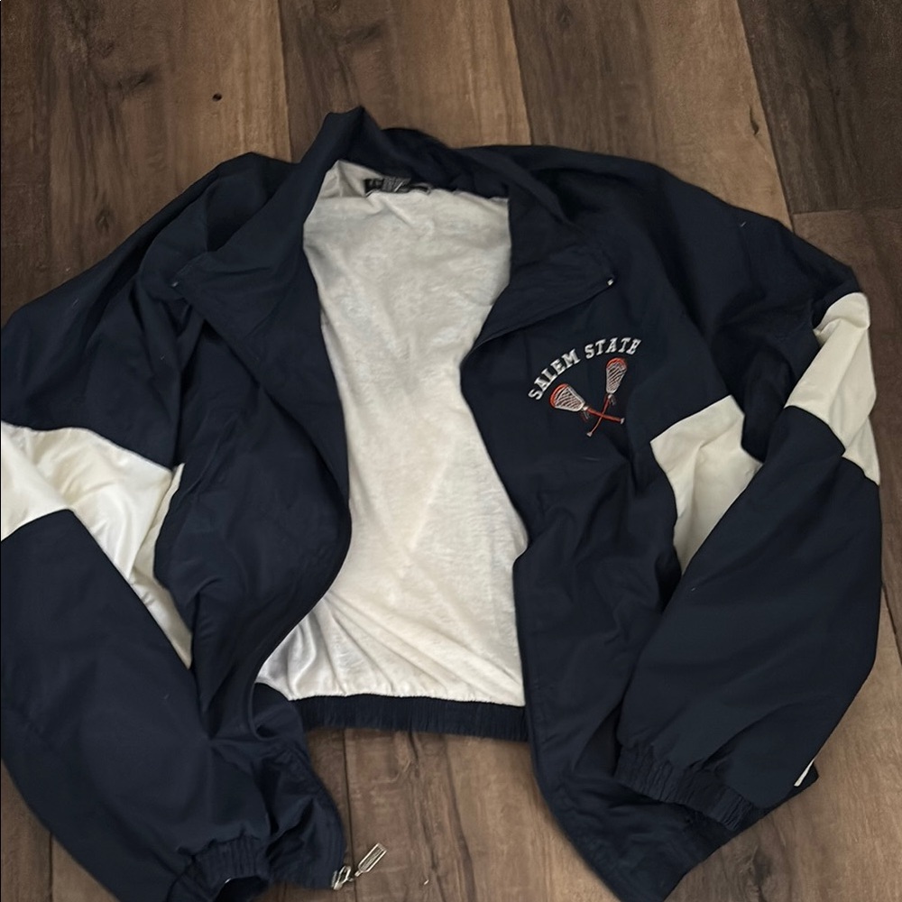 Sleek Navy and White Men's Jacket
